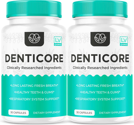 Denticore Oral and Dental Health Supplements (2 Pack) - 60 Capsules for 2 Months, Original Formula - Reviews and Benefits