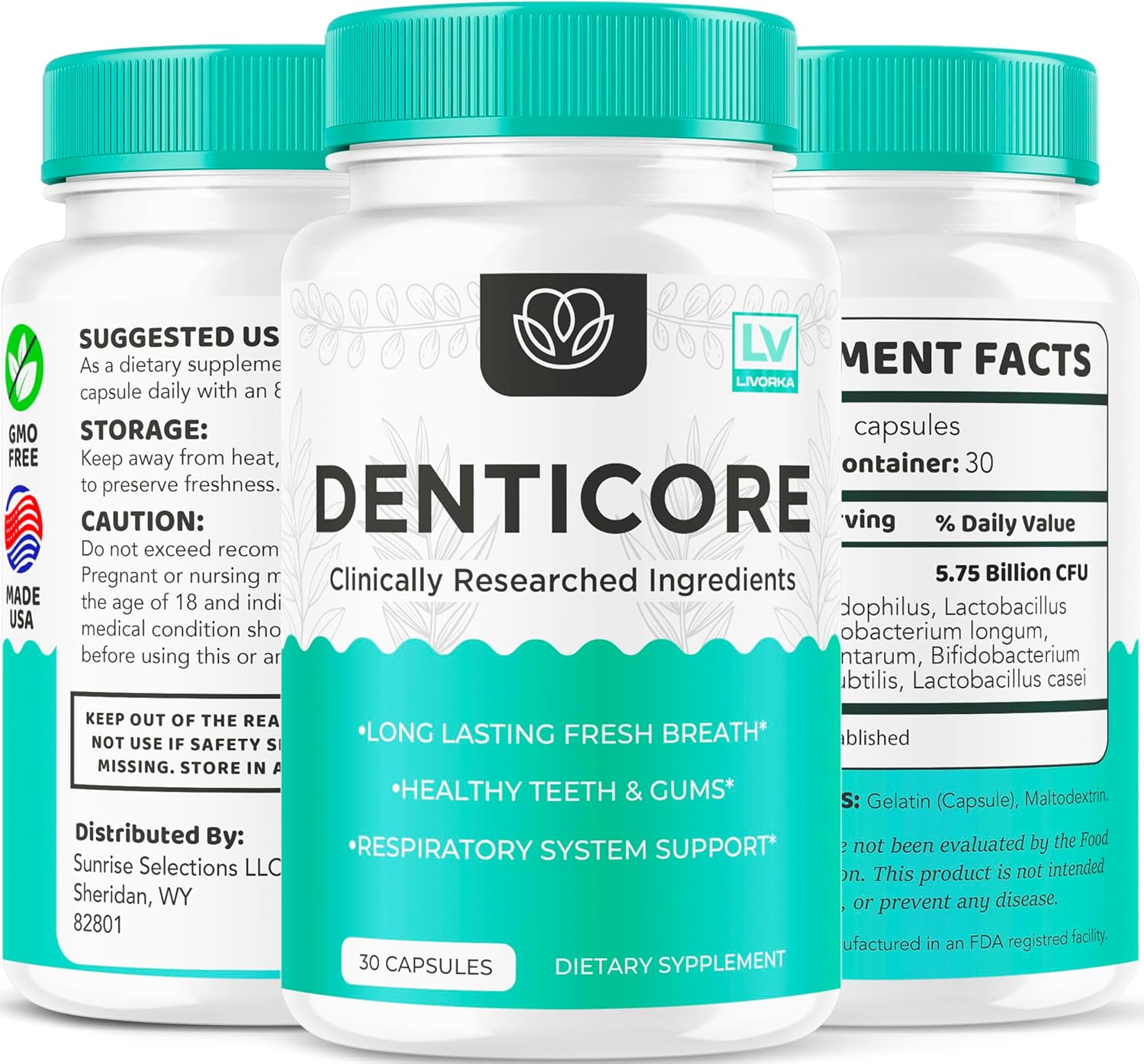 Denticore Oral and Dental Health Supplements (2 Pack) - 60 Capsules for 2 Months, Original Formula - Reviews and Benefits