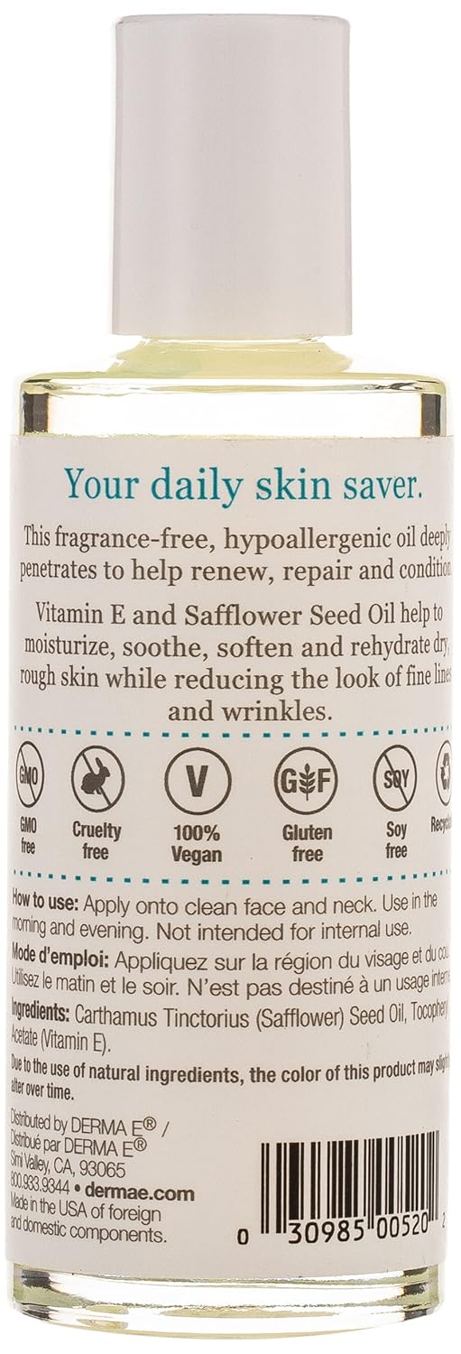 DERMA E Skin Oil with 14,000 IU Vitamin E, 2 Fluid Ounces - Nourishing Skin Oil