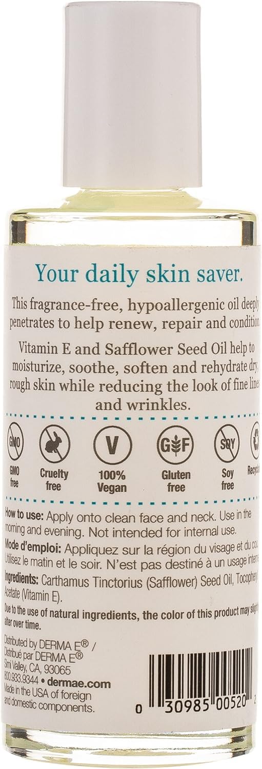 DERMA E Skin Oil with 14,000 IU Vitamin E, 2 Fluid Ounces - Nourishing Skin Oil