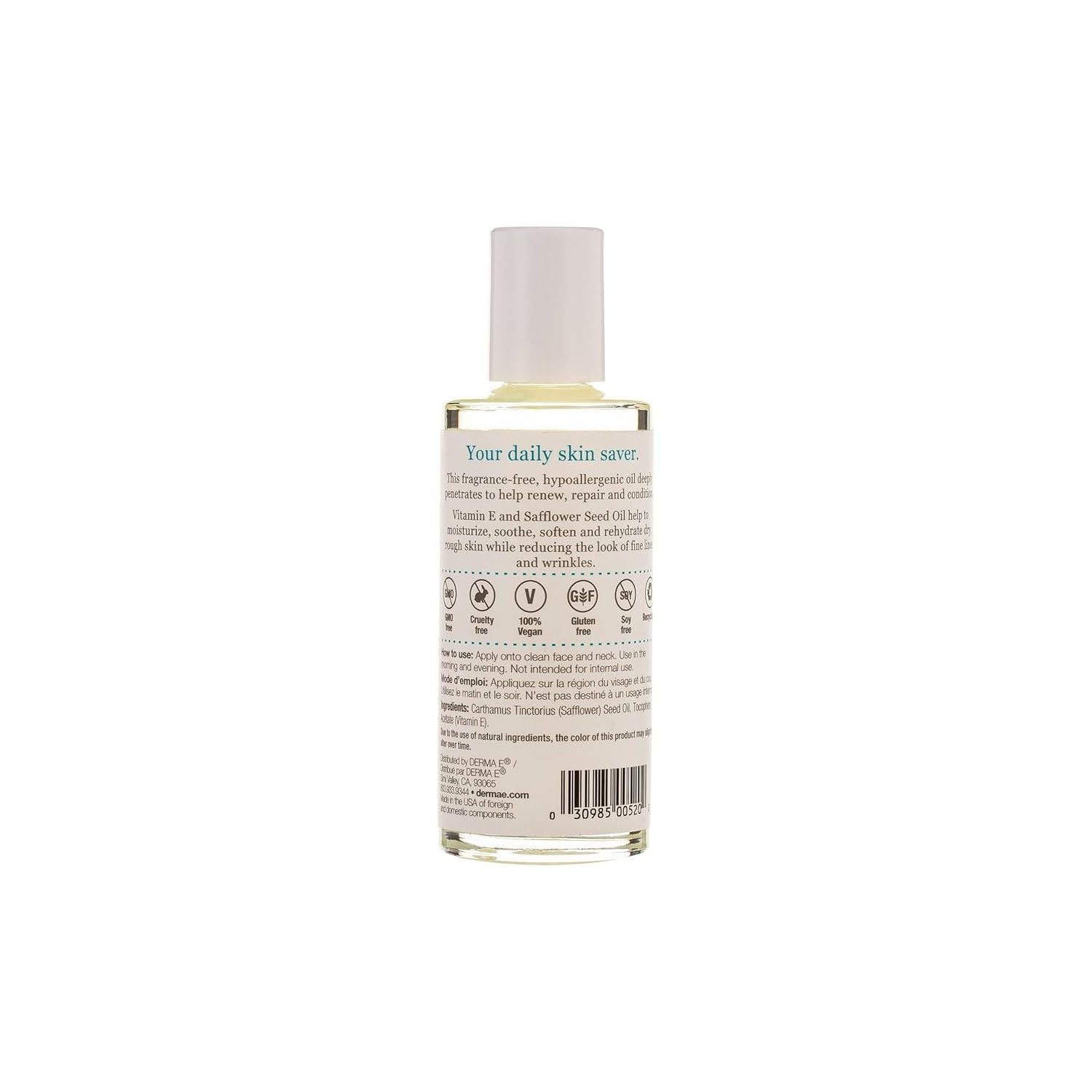DERMA E Skin Oil with 14,000 IU Vitamin E, 2 Fluid Ounces - Nourishing Skin Oil