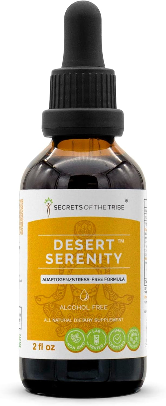 Desert Serenity Tincture Alcohol-Free Extract with Eleuthero Root, Siberian Ginseng, Rhodiola, Schisandra, Cordyceps - 2 FL OZ