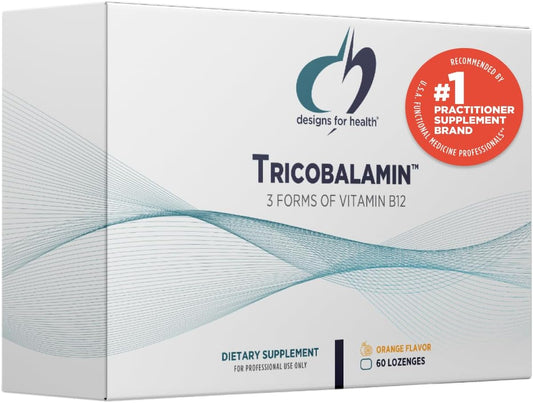 Designs for Health Triple B12 Lozenges - 3000mcg Quick Dissolve Tablets with Methylcobalamin, Adenosylcobalamin & Hydroxocobalamin - Natural Orange Flavor (60 Count)