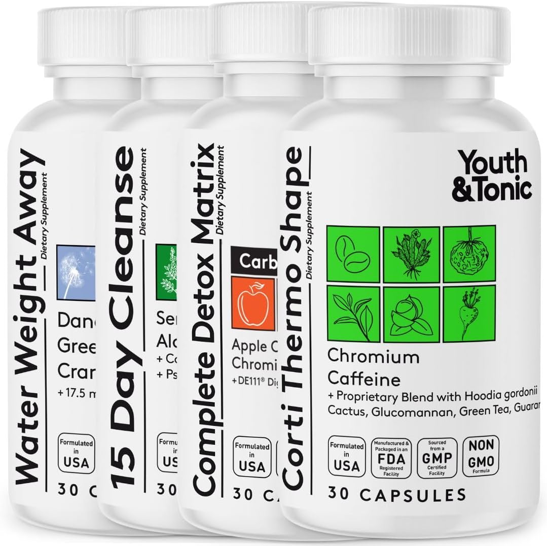 Detox Cleanse Kick Off Weight Management Supplement - 120 Pills for Youth & Energy Boost