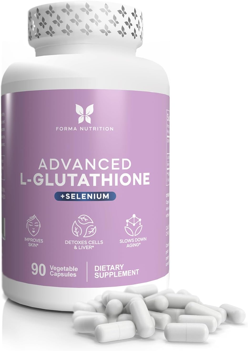 Detox & Immune Support with FORMA NUTRITION L-Glutathione + Selenium - 90 Capsules