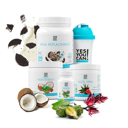 Detox Plus Kit: Meal Replacement Cookies and Cream with Aloe Vera Hibiscus - Complete Meal Replacement Powder for High Energy and Health Transformation