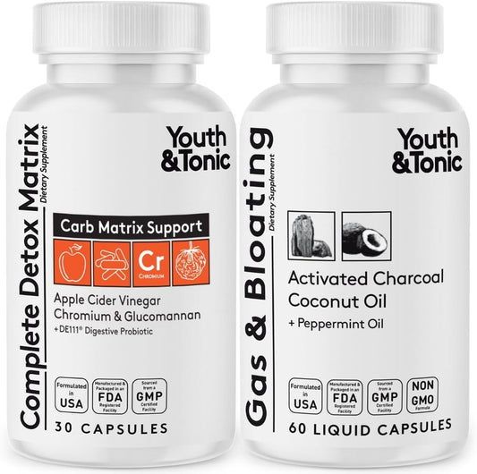 Detoxify and Rejuvenate with Youth-Boosting Tonic and Activated Charcoal Pills