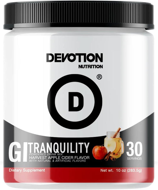 Devotion Nutrition GI Tranquility Powder Supplement - Supports Digestive Health with Glutamine, Licorice Root, Zinc, Aloe Vera - Harvest Apple Cider Flavor - 30 Servings
