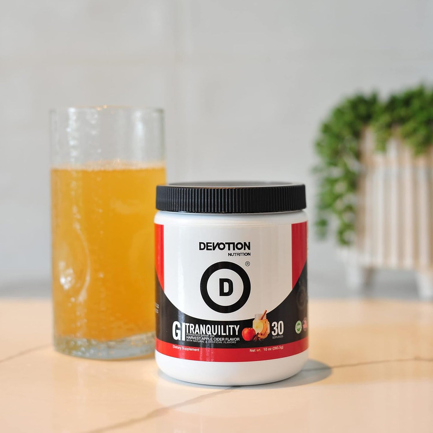 Devotion Nutrition GI Tranquility Powder Supplement - Supports Digestive Health with Glutamine, Licorice Root, Zinc, Aloe Vera - Harvest Apple Cider Flavor - 30 Servings