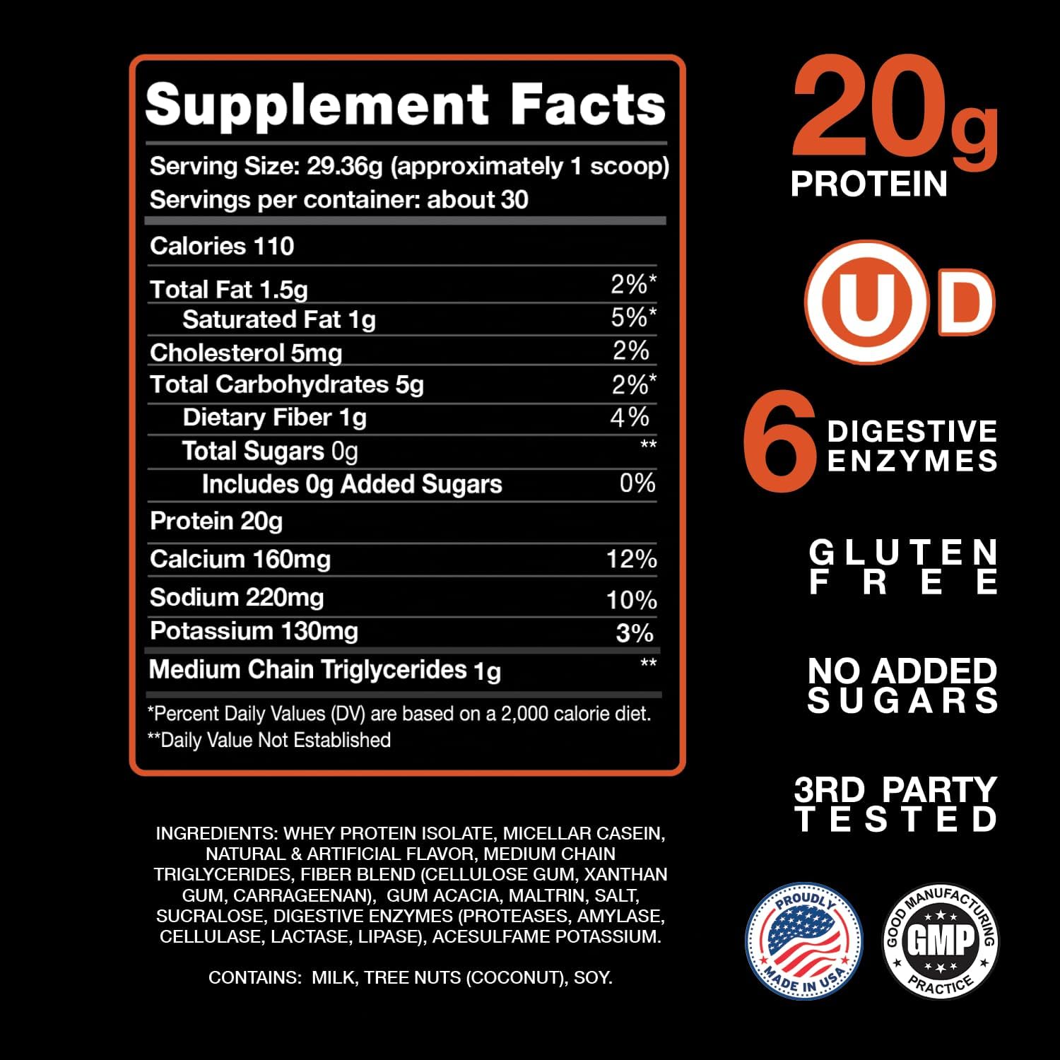Devotion Nutrition Salted Caramel Cone Protein Powder Blend | Gluten Free, Keto Friendly, 1g MCT, 20g Whey & Micellar Protein | No Added Sugars | 2lb Tub