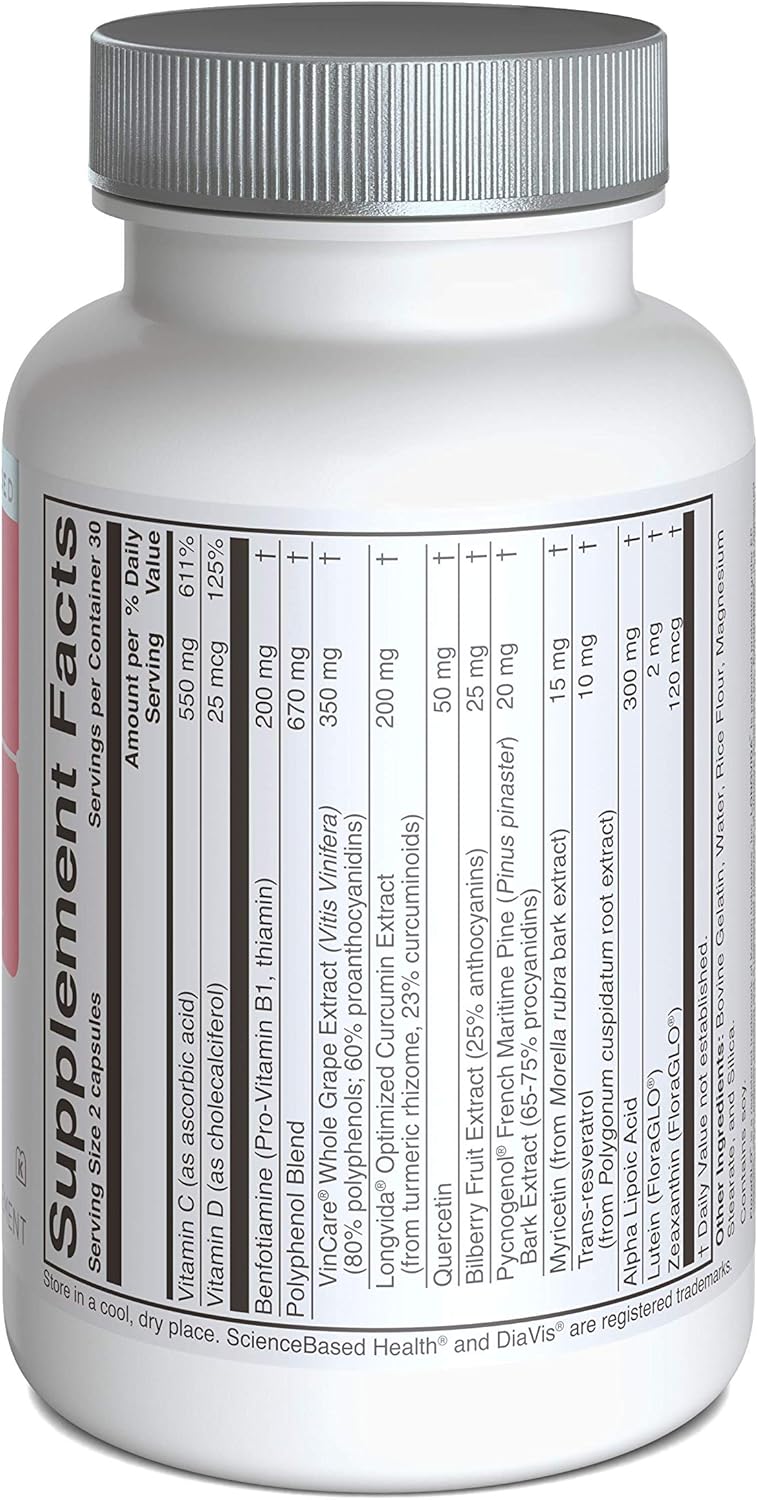 DiaVis Retinal Circulation Support Supplement - 60 Capsules for Eye Health and Wellness