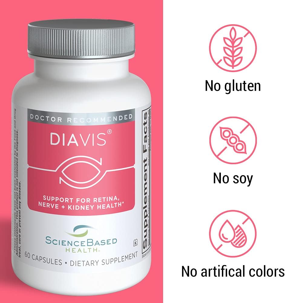 DiaVis Retinal Circulation Support Supplement - 60 Capsules for Eye Health and Wellness