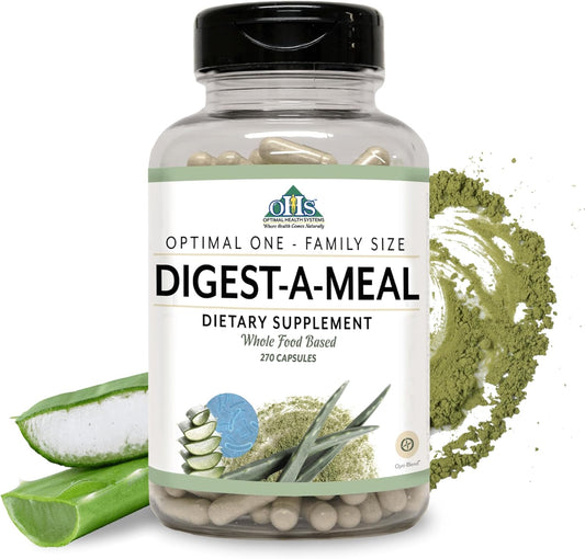 Digest-A-Meal Enzyme & Probiotic Supplement for Gut Health - Relief for Bloating, Acid Reflux, & Indigestion - 270 Capsules