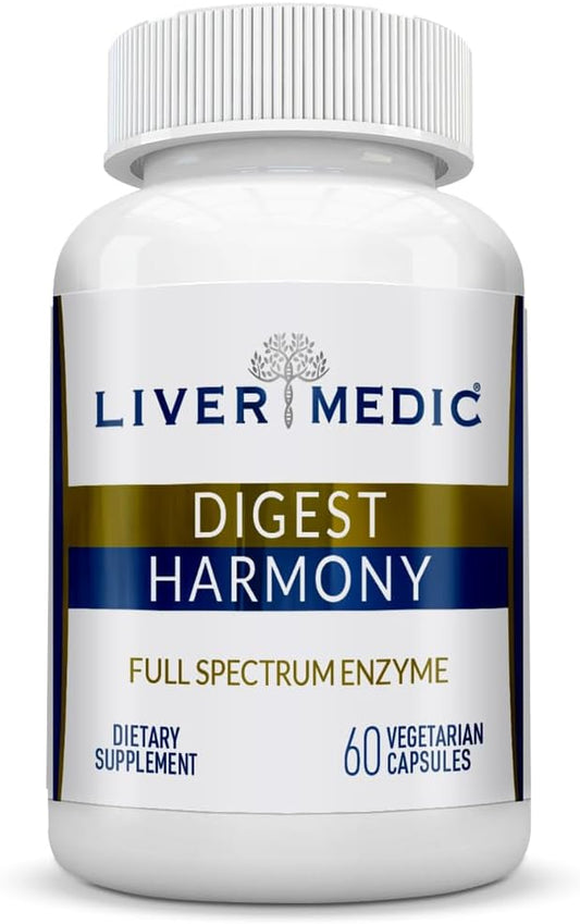 Digest Harmony Pure Digestive Enzymes for Gut Health - Papaya Enzymes for Digestion, Eases Bloating & Stomach Discomforts - Unflavored - 60 Capsules