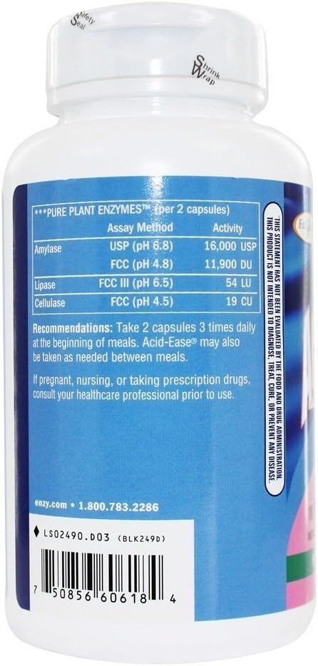 Digestion Support: Enzymatic Therapy Acid Ease Capsules - 180 Count