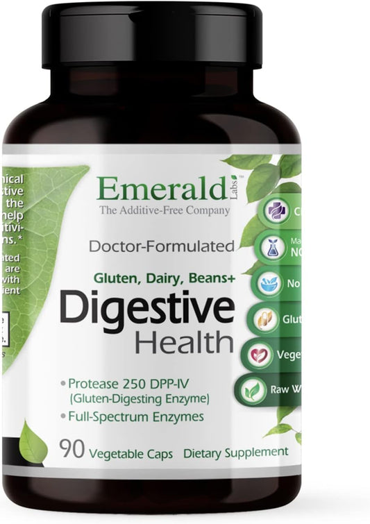 Digestive Aid with Probiotics & Enzymes - Supports Gut Health & Regularity - Vegetarian - 90 Capsules