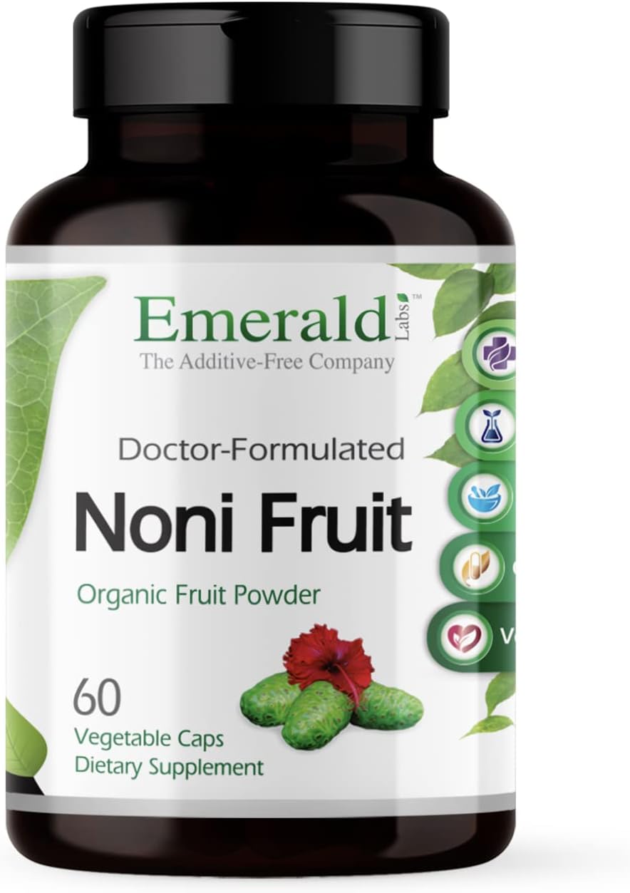 Digestive, Antioxidant & Immune Support Supplement with Noni Fruit - 60 Vegetable Capsules