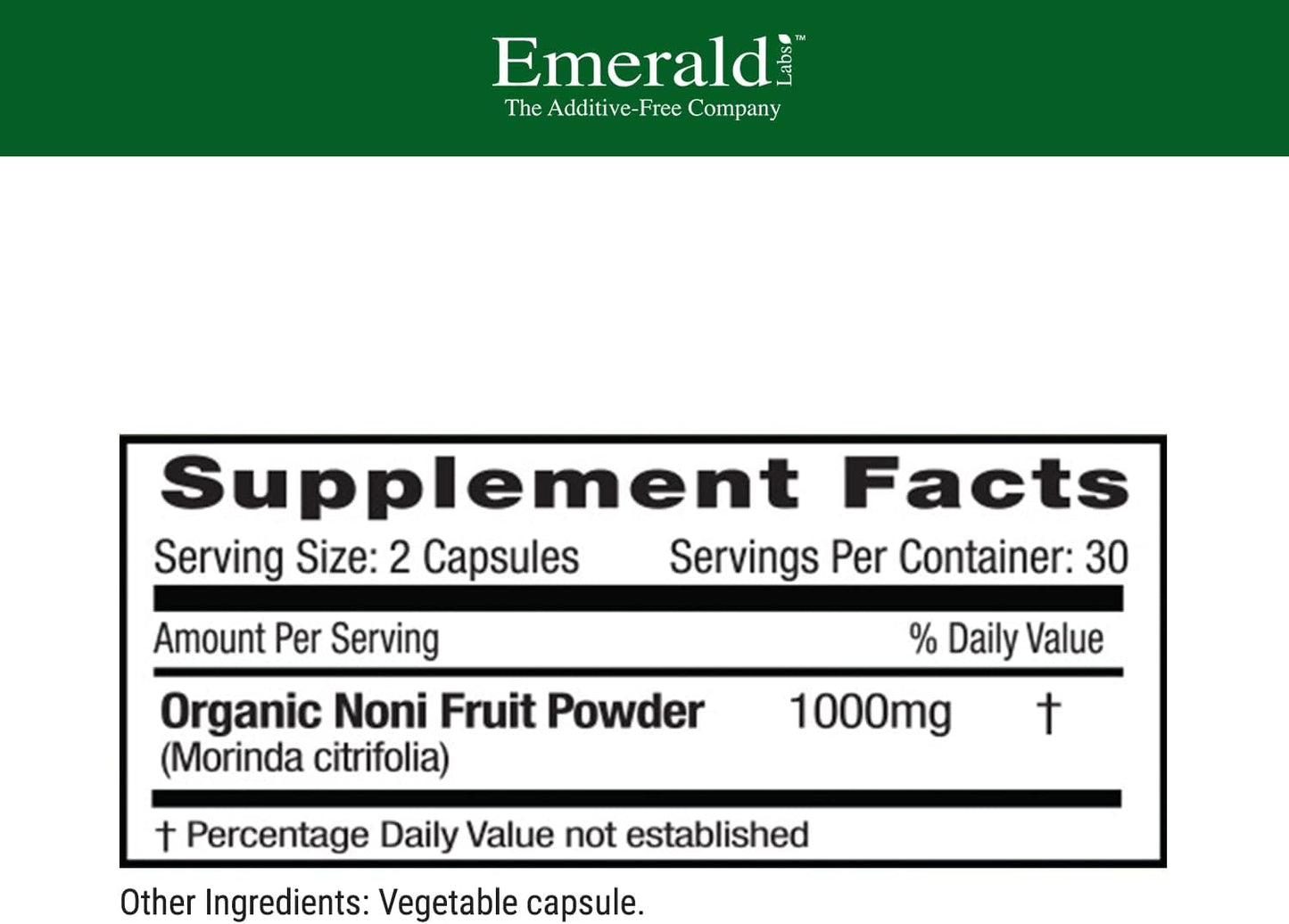 Digestive, Antioxidant & Immune Support Supplement with Noni Fruit - 60 Vegetable Capsules