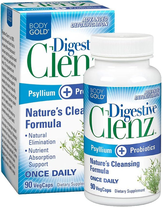 Digestive Clenz - Support Healthy Detox, Elimination & Nutrient Absorption - 30 Servings, 90 VegCaps