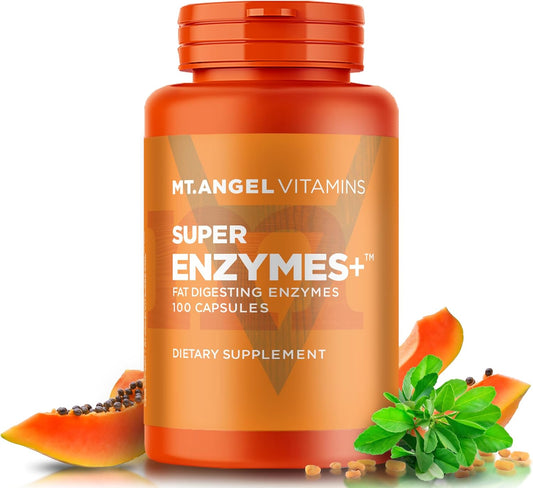 Digestive Enzyme Supplement - Mt. Angel Vitamins Super Enzymes + for Fat Digestion (100 Capsules)