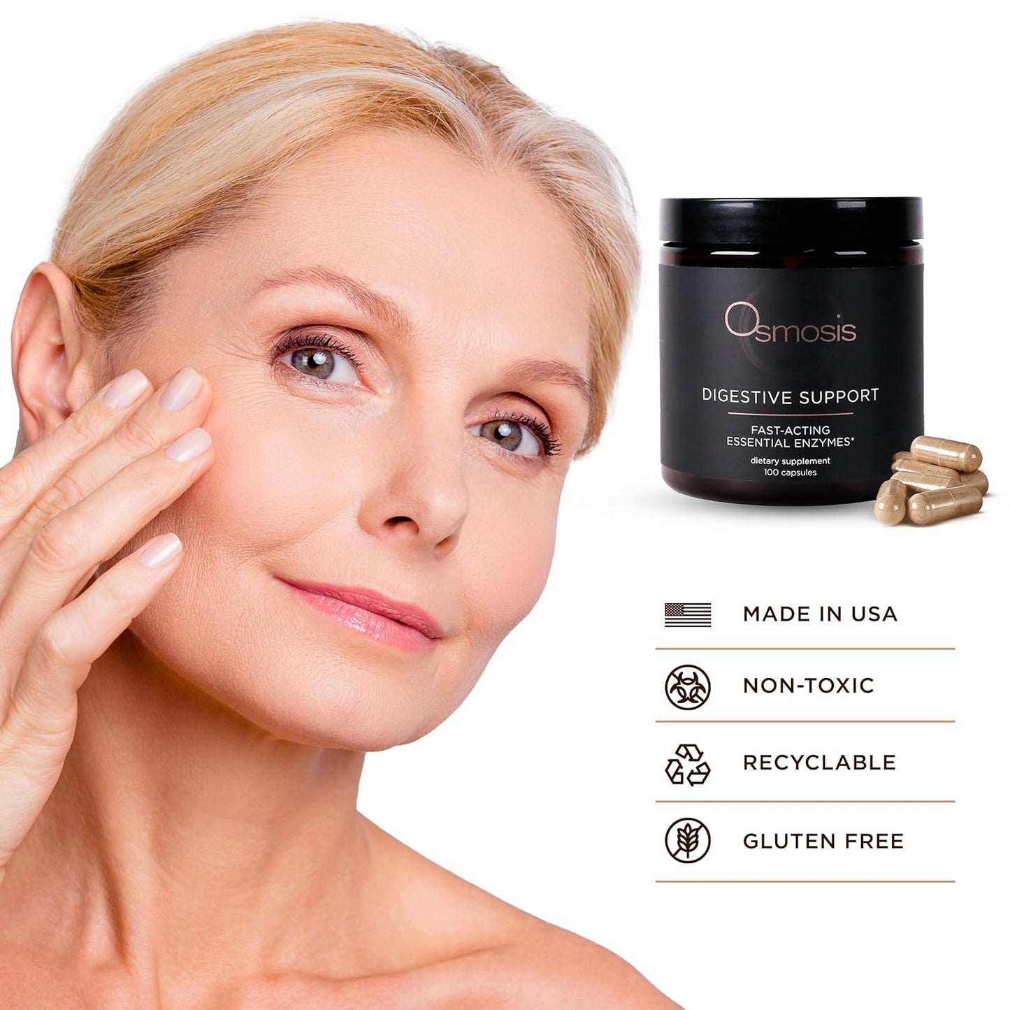 Digestive Enzyme Supplement for Gut Health and Bloating Relief - Fast-Acting Support for Men and Women, 100 Count