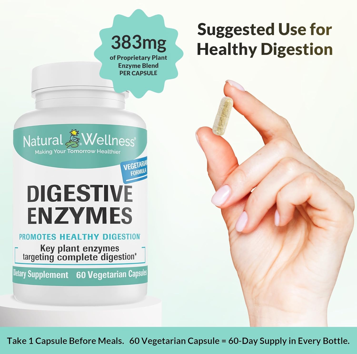 Digestive Enzyme Supplement for Healthy Digestion and Nutrient Absorption - 60 Capsules - BoostGo Australia