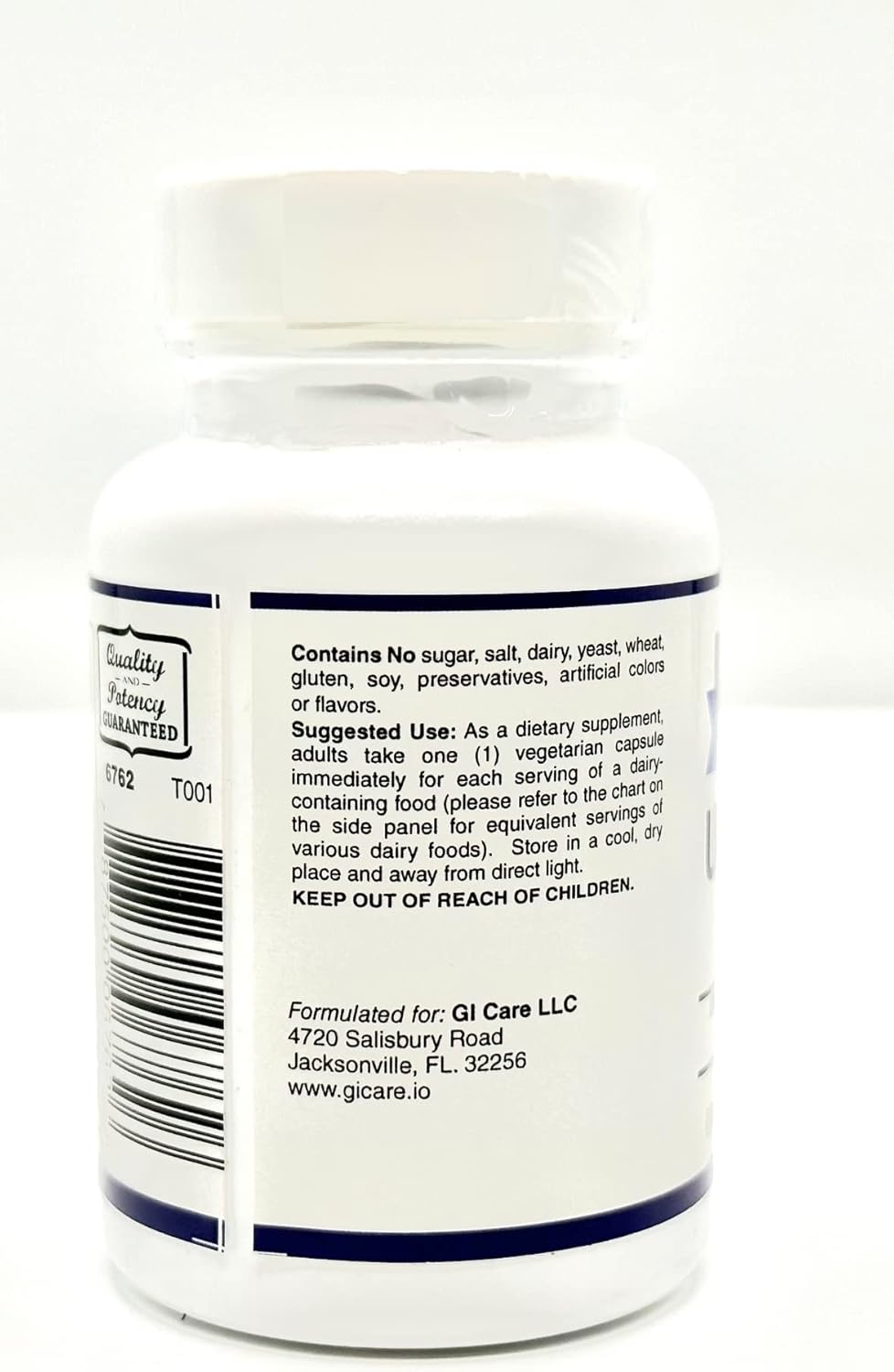 Digestive Enzyme Supplement for Lactose Intolerance & Milk Protein/Fat Digestion - GI Care Ultra Dairy Digest Formula