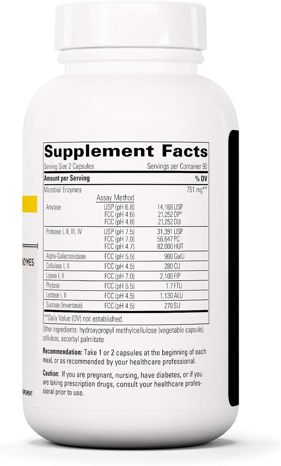 Digestive Enzyme Supplement with Alpha-Galactosidase for Beans & Vegetables - 180 Capsules