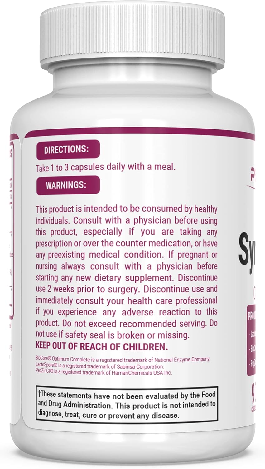 Digestive Enzyme Supplement with Zinc Carnosine for Women and Men - PEScience Symbiont GI, Shelf Stable Probiotic - 30 Day Supply