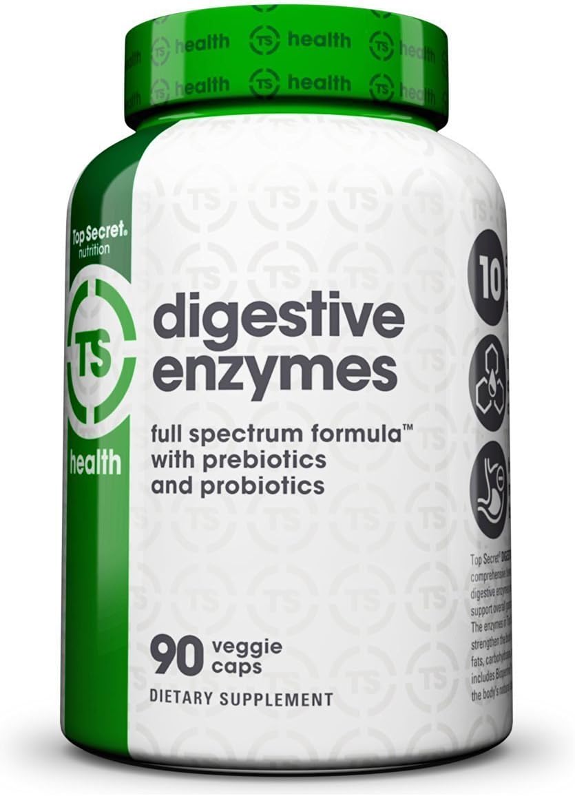 Digestive Enzymes and Probiotics by Top Secret Nutrition - 90 Count