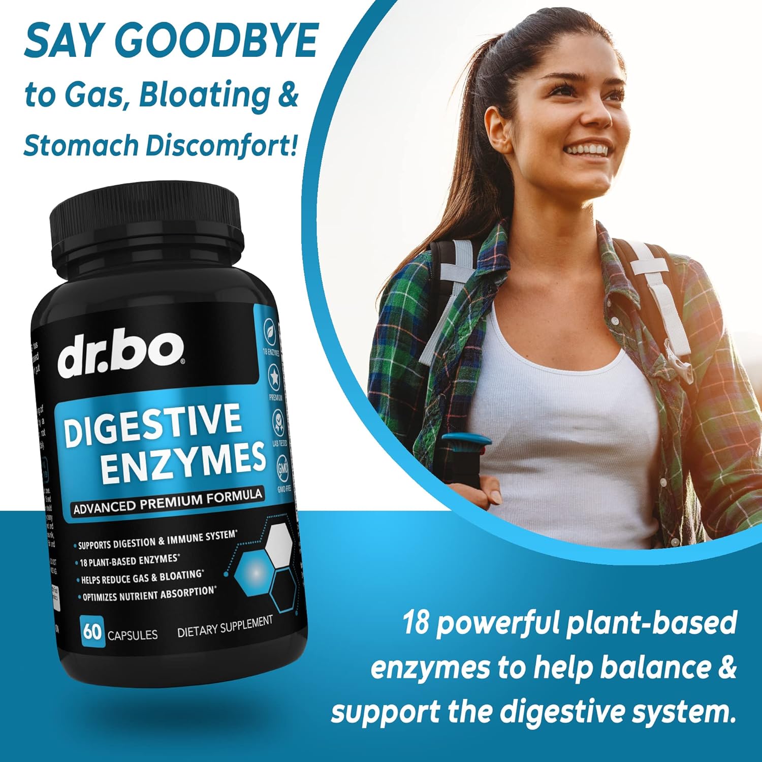 Digestive Enzymes & Colon Cleanser Detox - Natural 15 Day Intestinal Cleanse Pills for Men & Women - Fast Constipation Relief & Bowel Movement Support
