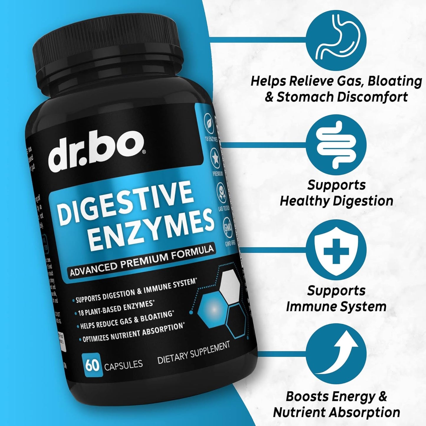 Digestive Enzymes & Colon Cleanser Detox - Natural 15 Day Intestinal Cleanse Pills for Men & Women - Fast Constipation Relief & Bowel Movement Support