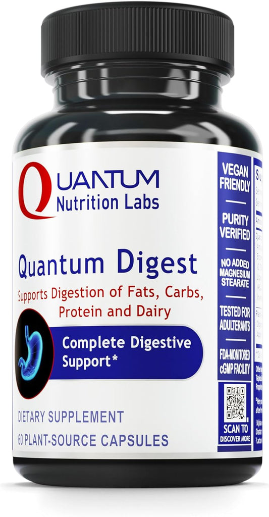 Digestive Enzymes for Gut Health - Quantum Nutrition Labs Quantum Digest Supplement for Men and Women - Vegan Capsules for Digestion Support - BoostGo Australia