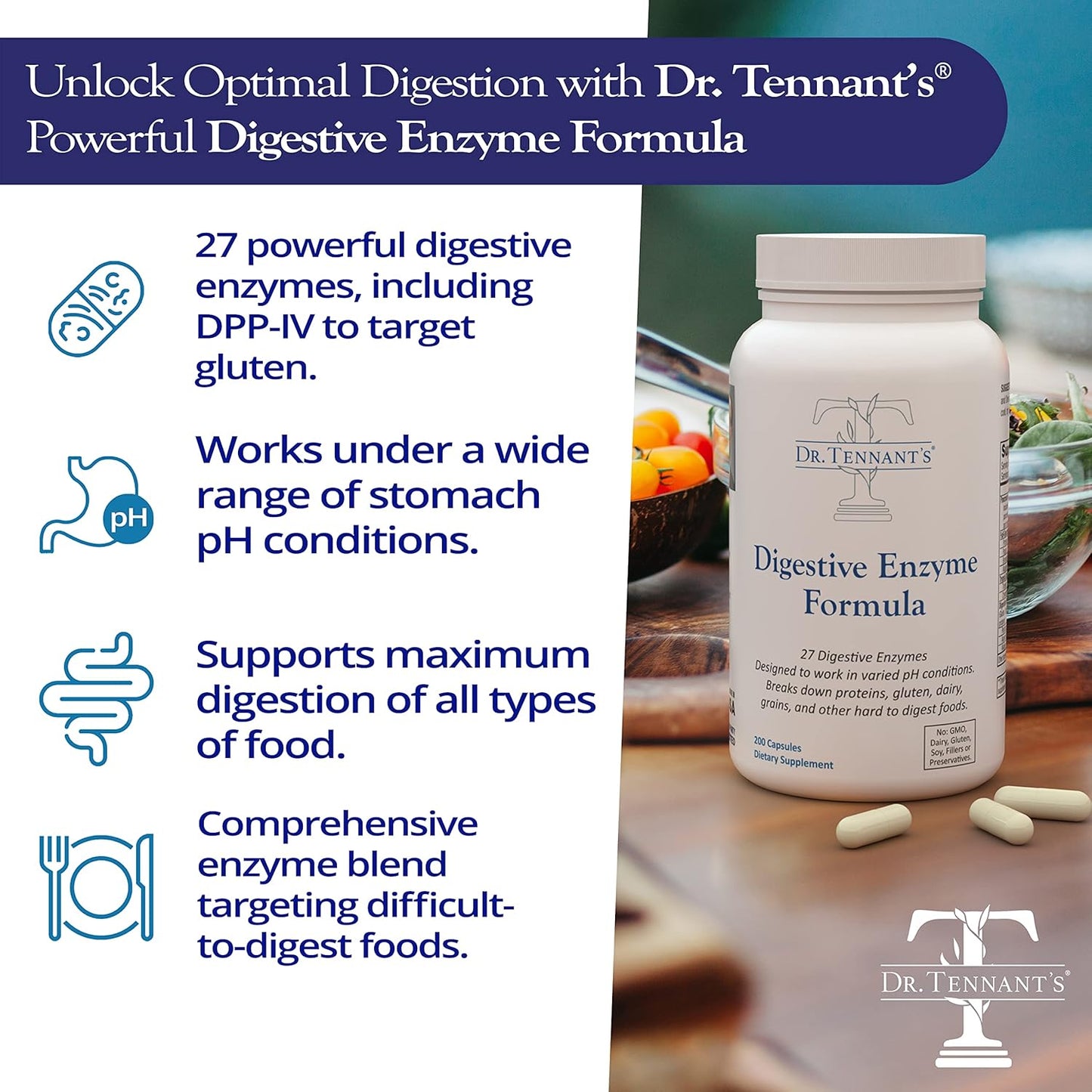 Digestive Enzymes Formula for GERD, Heartburn & Acid Reflux Relief - Gut Health & Bloating Relief - 2x DPP-IV Enzyme - 200 Count - BoostGo Australia