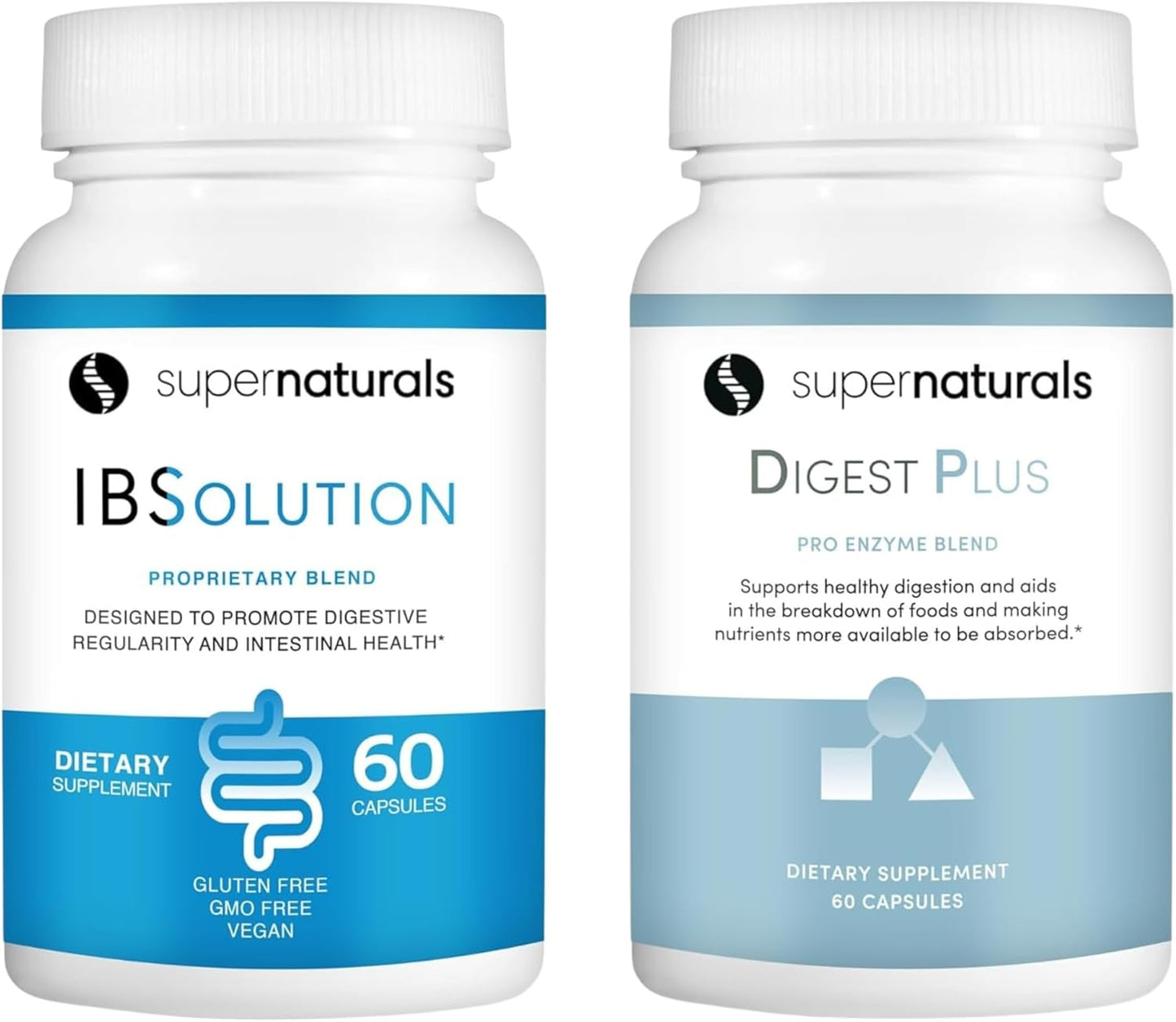 Digestive Enzymes & Probiotics Bundle for IBS Relief - Men & Women - Gas & Bloating Support - 2 Pack, 60 Capsules - JLM Nutritionals