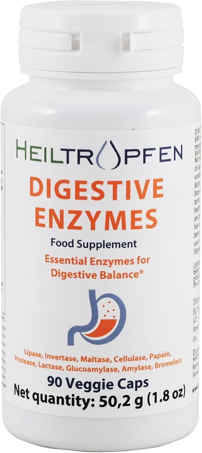Digestive Enzymes Supplement | 90 Vegetarian Capsules | Heiltropfen