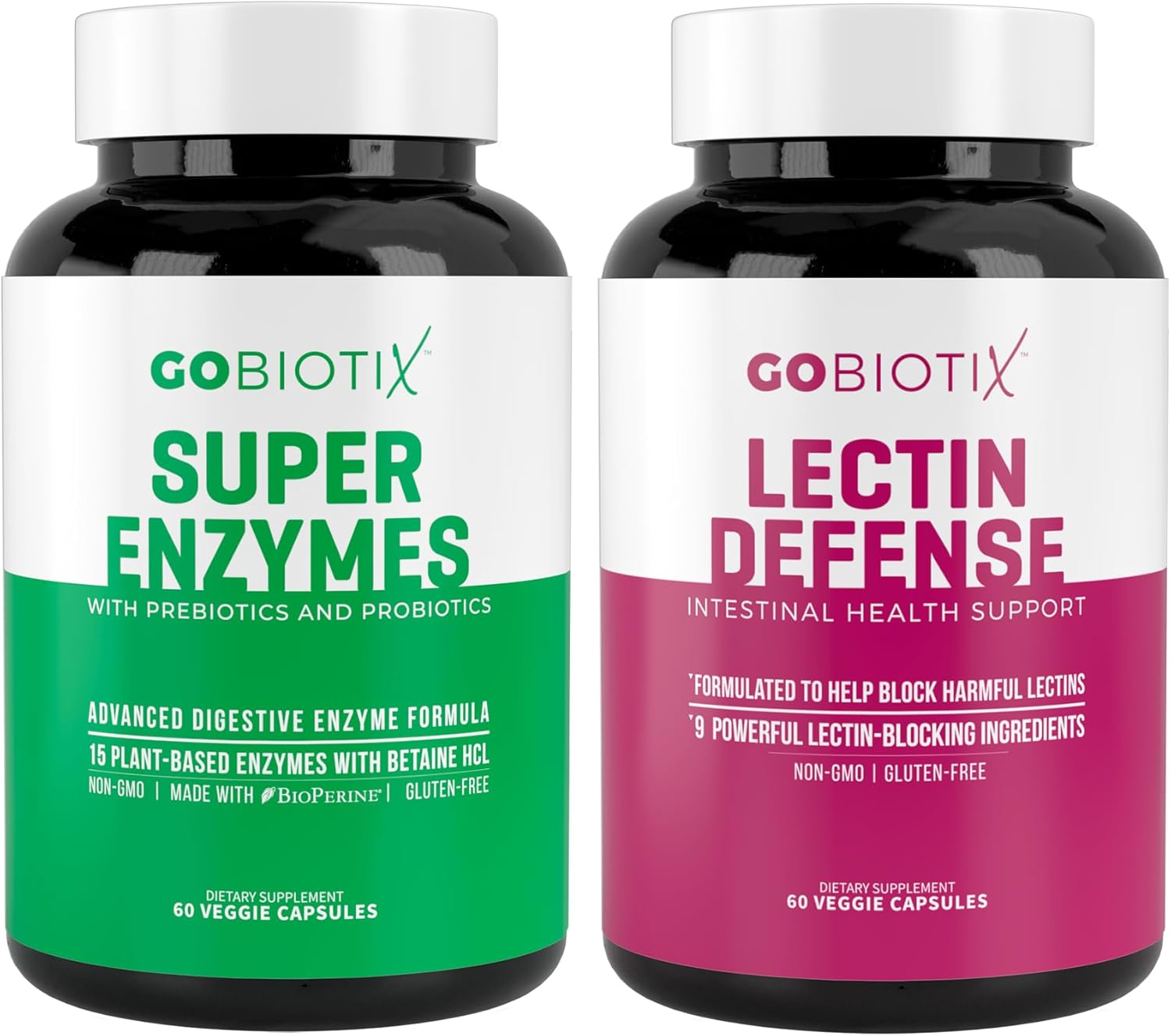 Digestive Enzymes Supplement with Prebiotics and Probiotics - Supports Gut Health, Gluten and Lactose Digestion - Plant Based Pills for Men and Women - 60 Capsules