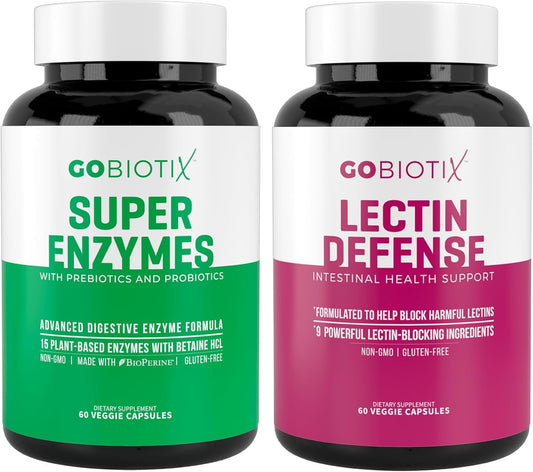 Digestive Enzymes Supplement with Prebiotics and Probiotics - Supports Gut Health, Gluten and Lactose Digestion - Plant Based Pills for Men and Women - 60 Capsules
