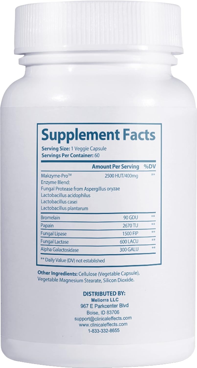 Digestive Enzymes with Makzyme-Pro - Probiotic Supplement for Gut Health & Digestion Support - 60 Vegan Capsules - USA Made