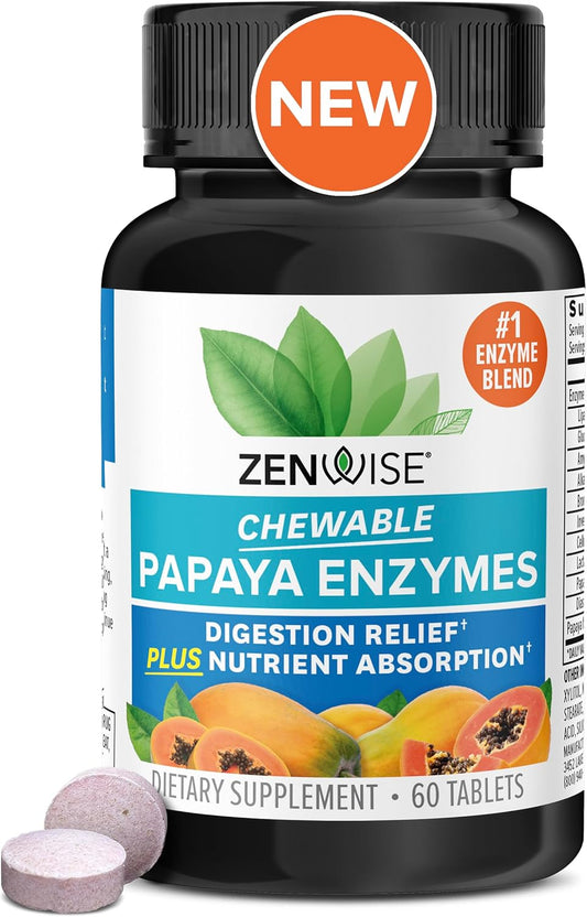 Digestive Enzymes with Papaya & Bromelain for Bloating Relief - 60 CT Chewables for Men and Women - BoostGo Australia