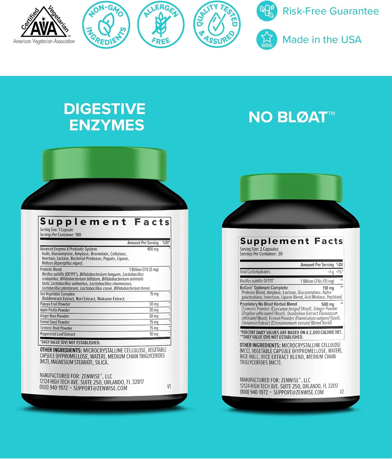 Digestive Enzymes with Probiotics for Bloating Relief and Gut Health, Free Travel Tin - Zenwise Health