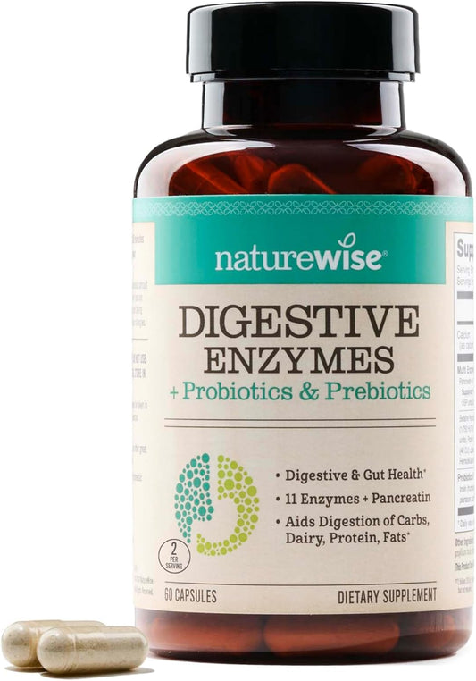 Digestive Enzymes with Probiotics, Prebiotics, Bromelain, and Papaya - Soy-Free Non-GMO Capsules - 60 Count - BoostGo Australia