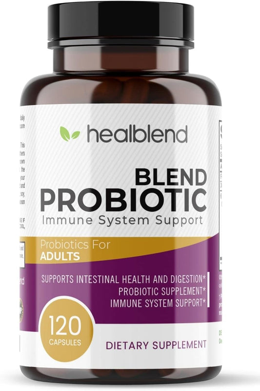 Digestive Health Probiotic Capsules for Men and Women - Immune System Support, Non-GMO, Gluten-Free - 120 Veg Caps
