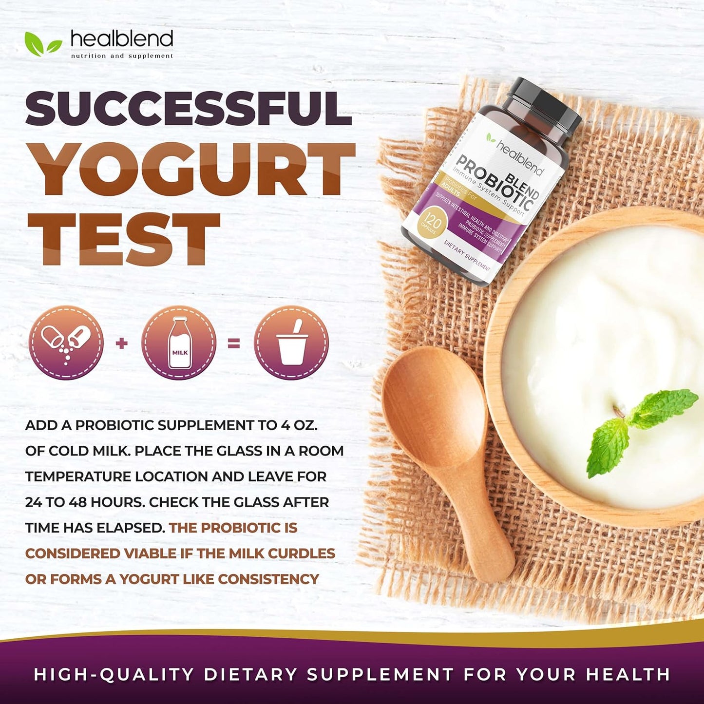 Digestive Health Probiotic Capsules for Men and Women - Immune System Support, Non-GMO, Gluten-Free - 120 Veg Caps