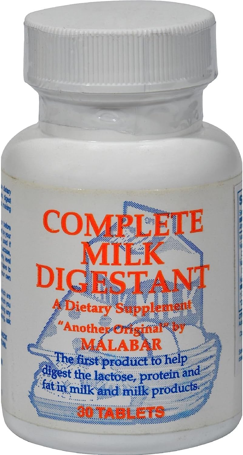 Digestive Health Supplement - Malabar Complete Milk Digestant, 30 Tablets