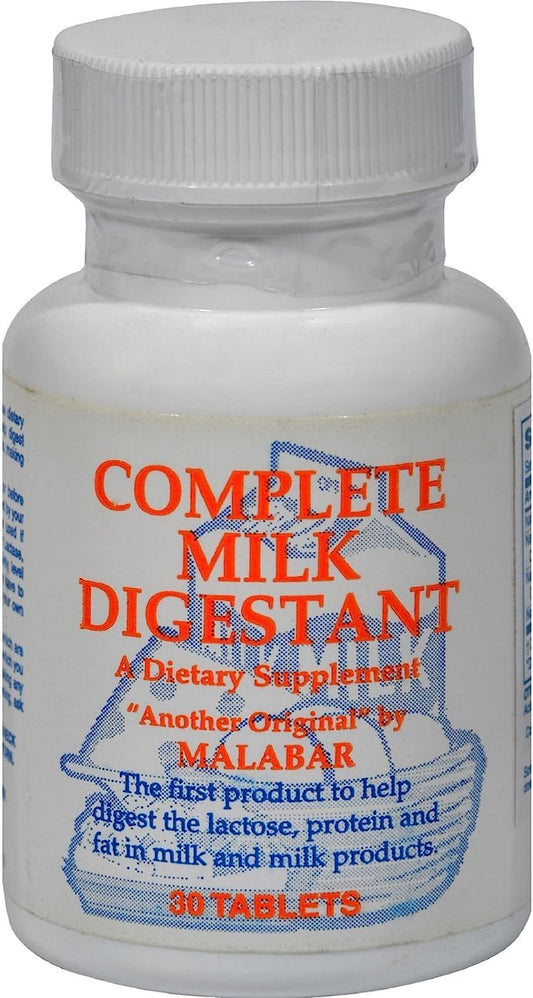 Digestive Health Supplement - Malabar Complete Milk Digestant, 30 Tablets