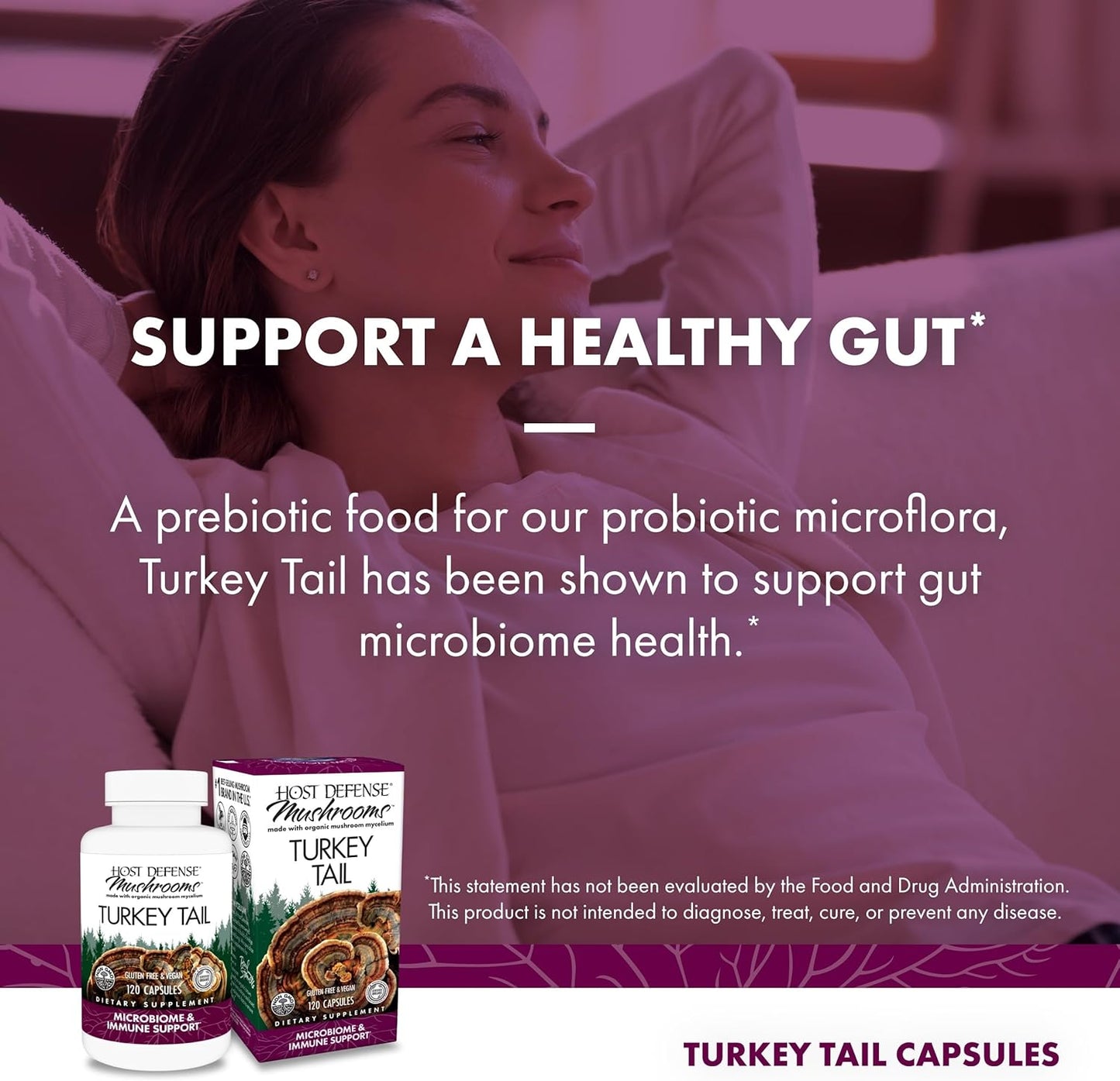 Digestive & Immune Health Support Bundle: Turkey Tail & Agarikon Capsules - 120 Count & 60 Count - Promotes Immune Functions & Cell Strength*