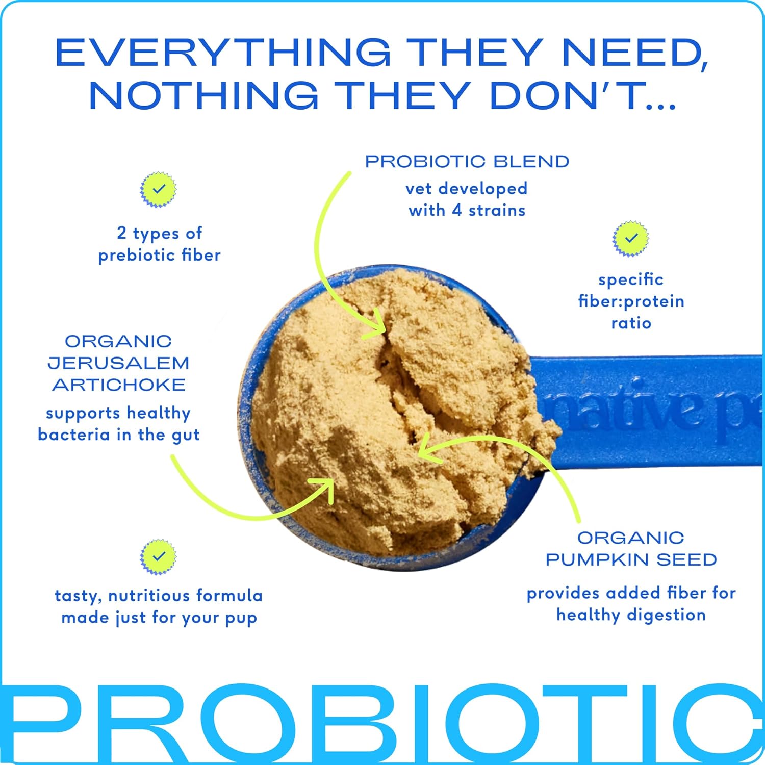 Digestive Powder for Dogs with Prebiotics and Probiotics - 60 Scoops, 8.2 oz - Vet-Formulated Pet Care Supplement with Bone Broth - 232g 6 Billion CFU - Dog Supplies