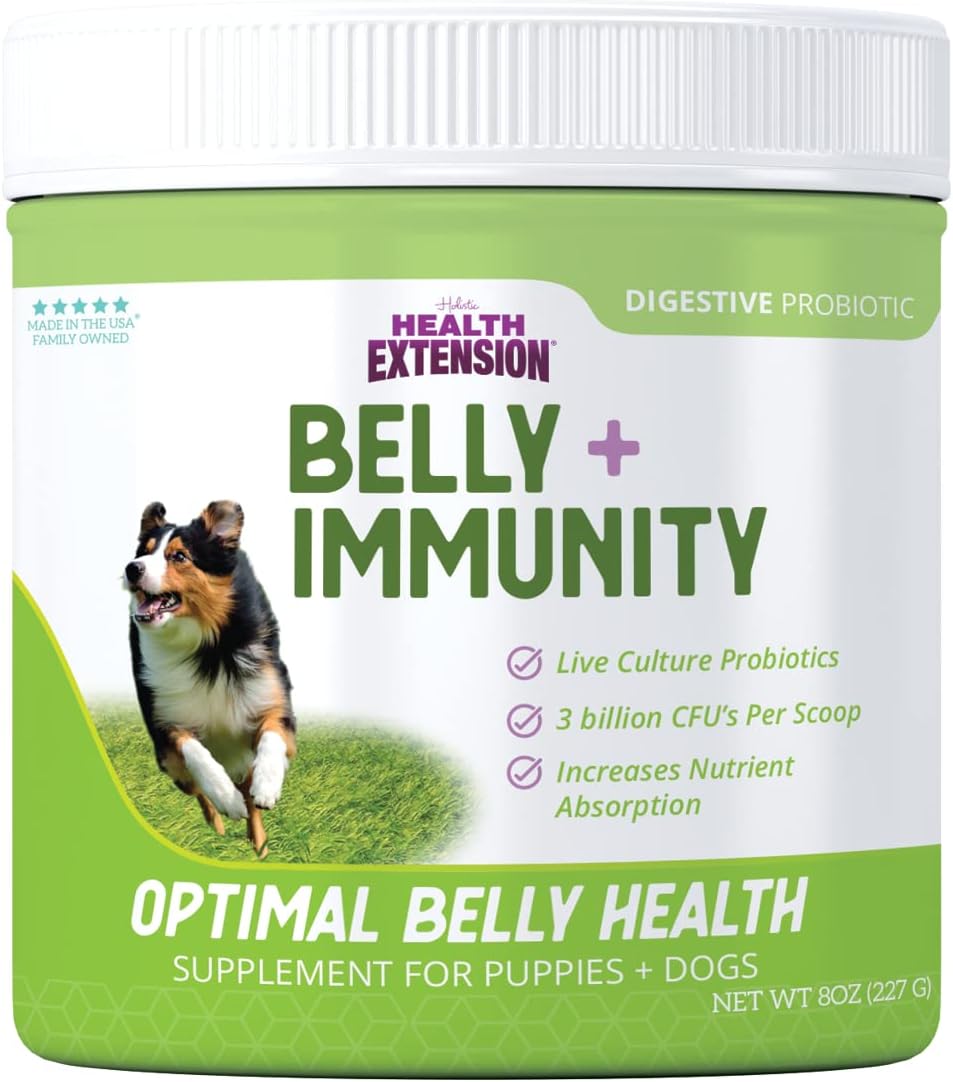 Digestive Probiotic for Dogs & Puppies - Supports Belly & Immunity, 3 Billion CFUs, Natural Ingredients