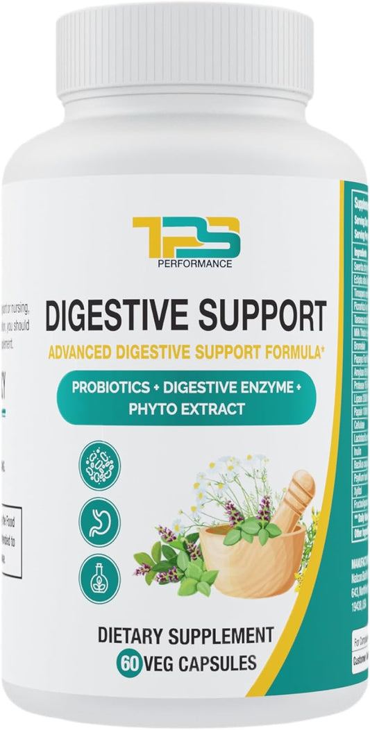 Digestive Support Capsules with Probiotics, Enzymes, and Phyto Extracts for Gut Health | 60 Veg Capsules